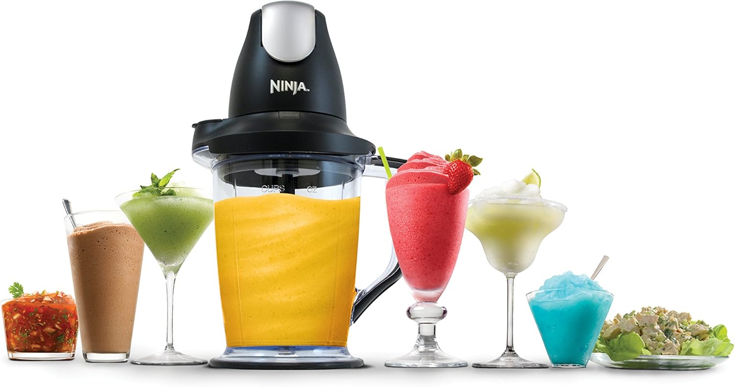 Ninja Blender/Food Processor with 450-Watt Base, 48oz Pitcher, 16oz Chopper Bowl, and 40oz Processor Bowl for Shakes, Smoothies, and Meal Prep (QB1004): Kitchen & Dining