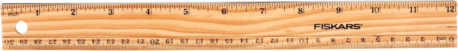 Fiskars 01-005358 Wooden Ruler, 12 Inch, 6 Pack