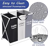 Rainberg 135L Collapsible Laundry Hamper with 3 Compartments view 7