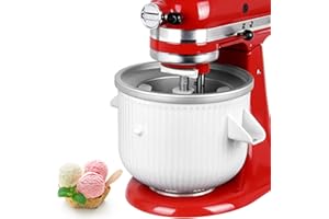 LETOMS Ice Cream Maker Attachment for Kitchenaid, 2 Quart Frozen Ice Cream Bowl for Stand Mixer 4.5/5/6/7QT, Sorbet Gelato Maker for Homemade Ice, Dessert, Yogurt