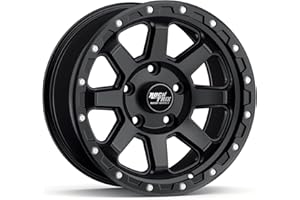RockTrix RT116 17 inch Wheel Compatible with Jeep Wrangler JK JL 17x9 5x5 Wheels (+12mm Offset, 5.5in Backspace) 5x5 PCD, 71.5mm Bore, Black, Also fits Commander Grand Cherokee Gladiator JT Rims