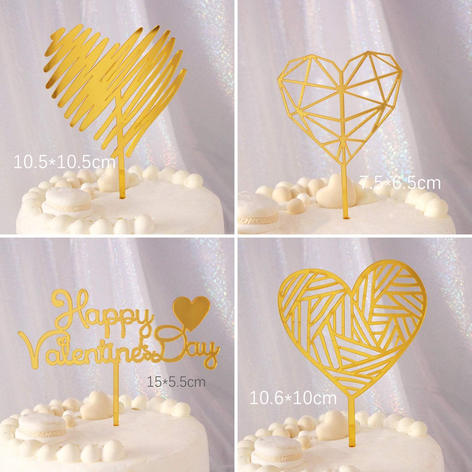 Decoration De Gateau De Coeur De Mariage Topper De Gateau De Mariage Acrylique Decoration De Gateau Danniversaire Gwolf Wedding Cake Topper Topper De Gateau De Mariage 6pcs Patisserie Ustensiles A Patisserie gd In