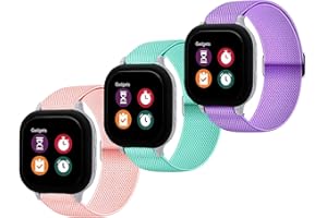 BXKM 2 Pack Stretchy Nylon Band Compatible with Gizmo Watch 3 2 1/Gabb Watch 3 2 1/SyncUP/Cosmo JrTrack Band Soft Elastic Strap with Adjustable Buckle