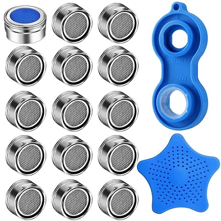 Perlator Strahlregler m24 Wasserhahn Sieb Einsatz, Perlatoren für Wasserhähne 15pcs Material Messing verchromt mit Edelstahlf