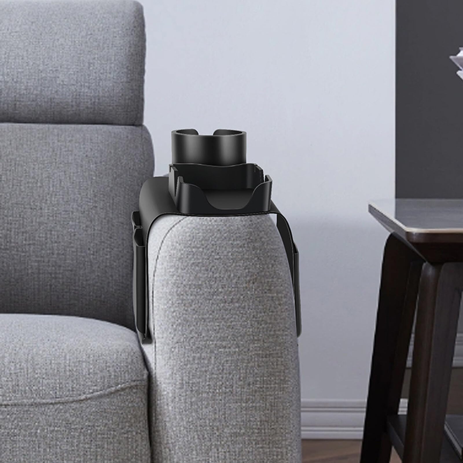 Couch Cup Holder - Silicone Couch Tray Drink Holder with Side Pockets - Flexible Dirt-Resistant Sofa Organizer Caddy Couch Drink Holder Armrest Tray for Drinks, Remotes, Phones, Snacks