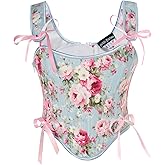 Scarlet Darkness Corset Tops for Women Renaissance Lace Up Floral Bustier Tops Size 6-16
