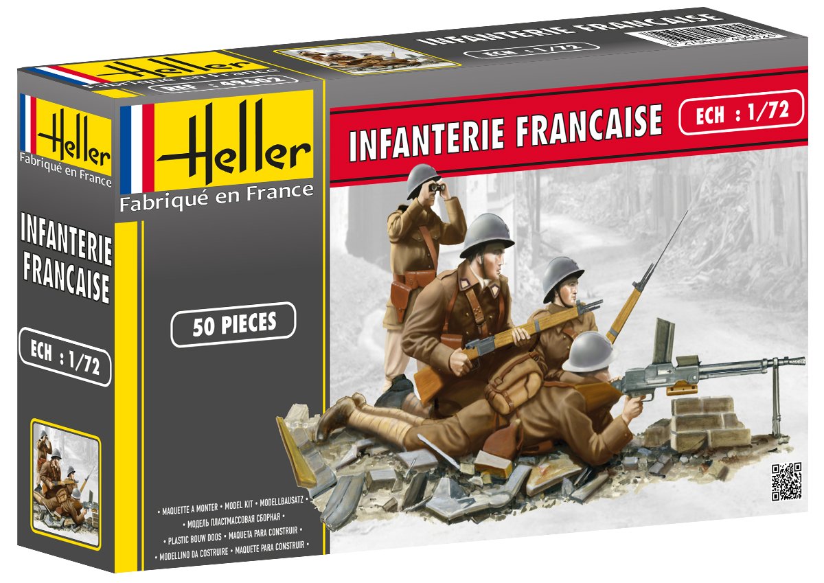 Heller 49602" Infanterie Francaise Plastic Model Kit, 1:72 Scale, Brown