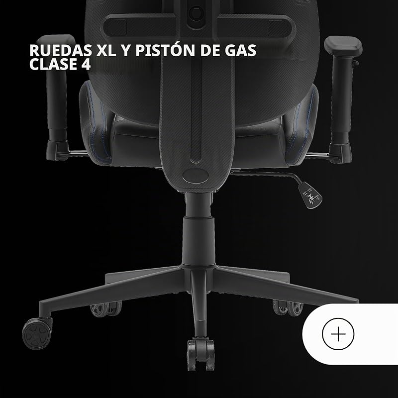 Mars Gaming MGC-ELITE, Cadeira Gamer Ergonómica, Encosto Flexível Adaptativo, Apoios de Braços Ajustáveis 2D, Assento Reclinável, Acabamento em Pele PU, Cadeira de Escritório com Jantes XL, Pistão a Gás Classe 4, Azul