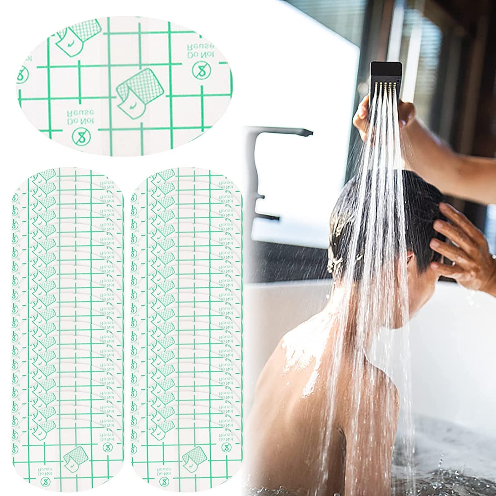 runrayay 100Pcs Ultra-Thin Transparent Ear Covers for Shower, Anti-Wear Shoe Sticker, Heel Blister Protection, Disposable Ear Protectors Waterproof for Swimming, Bathing, and Other Water Sports