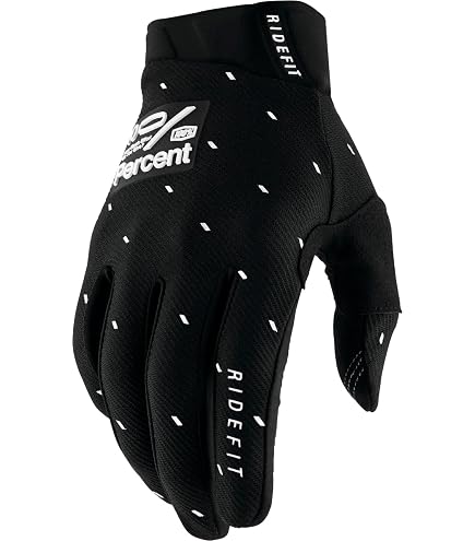 thumbnail image 2 of 100% Ridecamp MX Gloves - Black - Motocross, MTB, ATV, Off-Road (Unisex, Short Cuff) 2 of 6