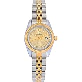 Peugeot Women's Luxury Status Wrist Watch with Fluted Bezel, Steel Bracelet and Date Window