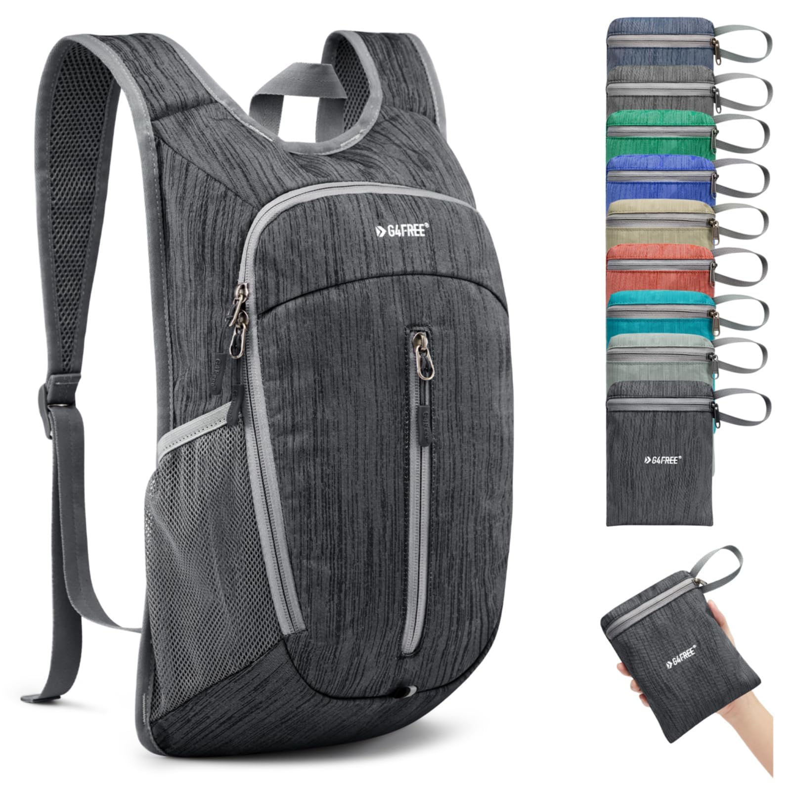 G4Free Small 10L Hiking Backpack Lightweight Foldable Rucksack Casual Travel Daypacks Mini Unisex Bag