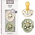 BIBS Pacifiers - Boheme Collection | BPA-Free Baby Pacifier | Made in Denmark | Set of 2 Ivory/Sage Color Premium Soothers | Size 6-18 Months