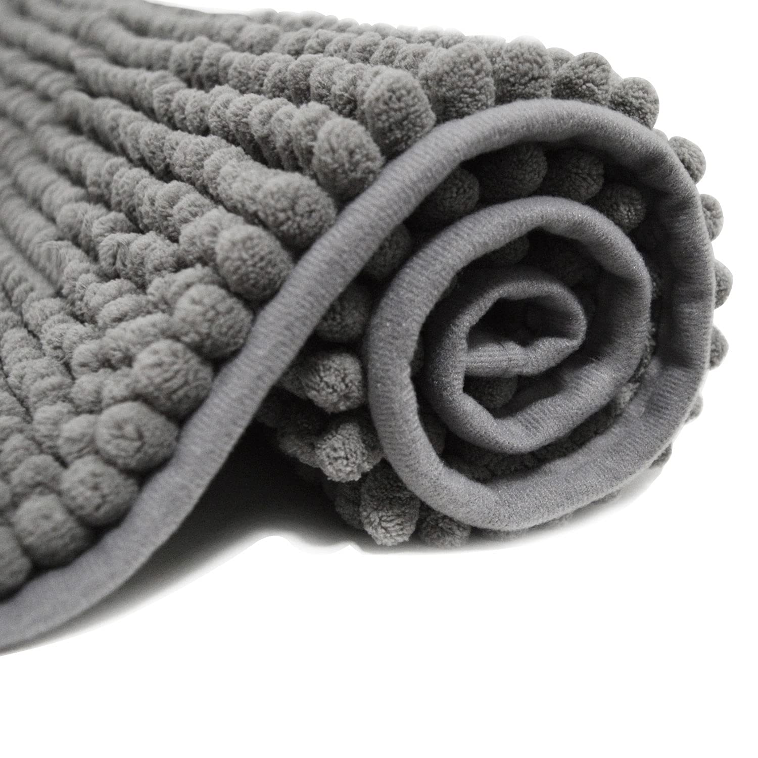 Photo 1 of JTdiffer Bathroom Rug 20x32 inch Non Slip, Super Absorbent Bathroom Mat, Extra Soft Bath Mat and Quick Dry Chenille Bath Rugs Carpet for Tub, Shower, Bath Room, Bedroom, Kitchen, Sink (Grey)