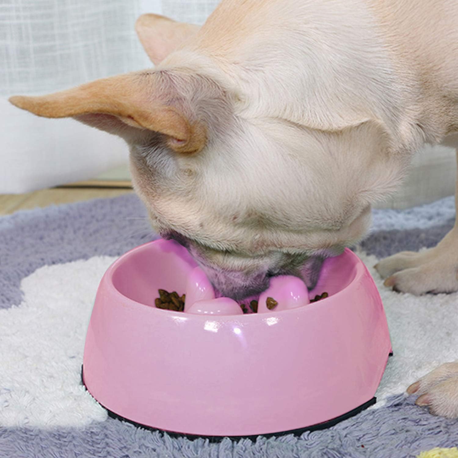 SUPER DESIGN Gobble-Stop Slow Feeder Dog Bowl Slow Eating Anti-Gulp BPA Free Melamine Bowl Fun Interactive Pet Bowl for Dogs Cats Puppies Medium - Image 3