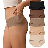 SHARICCA Womens Seamless Underwear No Show Hipster Panties Invisible Lightweight Nuage Bikinis Briefs Microfiber Pack