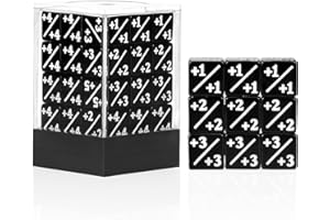 HANDAN 36 Pieces Magic The Gathering MTG Counter Dice +1 Through +6 Life Counter Tokens D6 Solid Dice for MTG, TCG, Cards Gaming Accessories with Portable Plastic Box(Black)