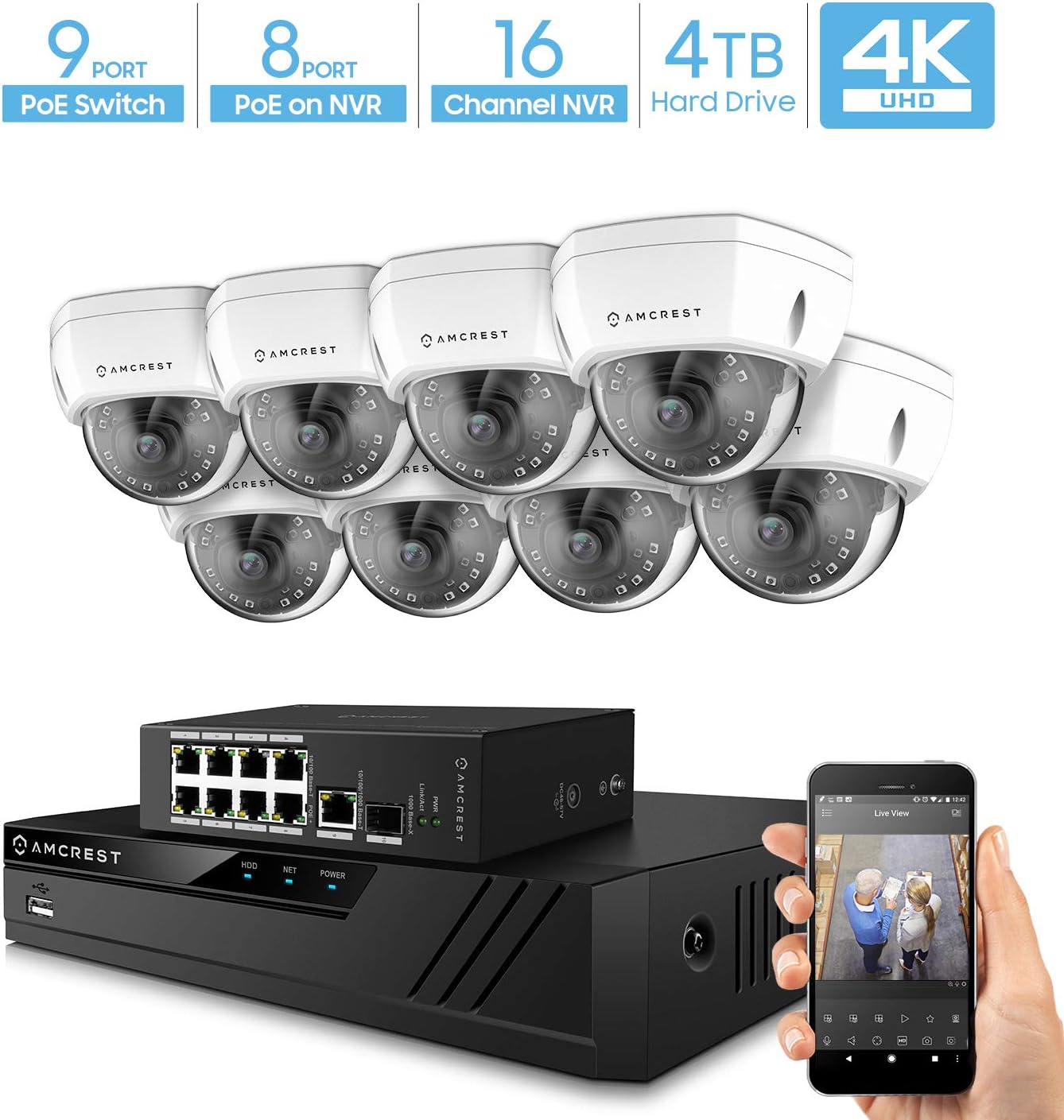 Amcrest 4K UltraHD Video Security Camera System w/ 4K 16CH