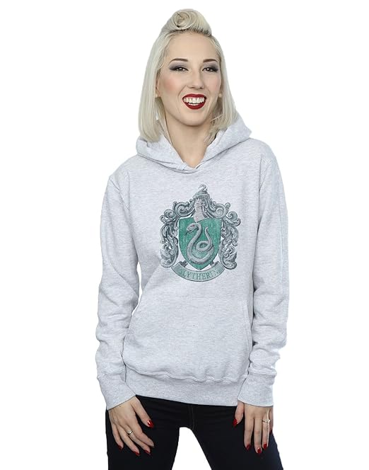 Harry Potter Damen Slytherin Distressed Crest Kapuzenpullover