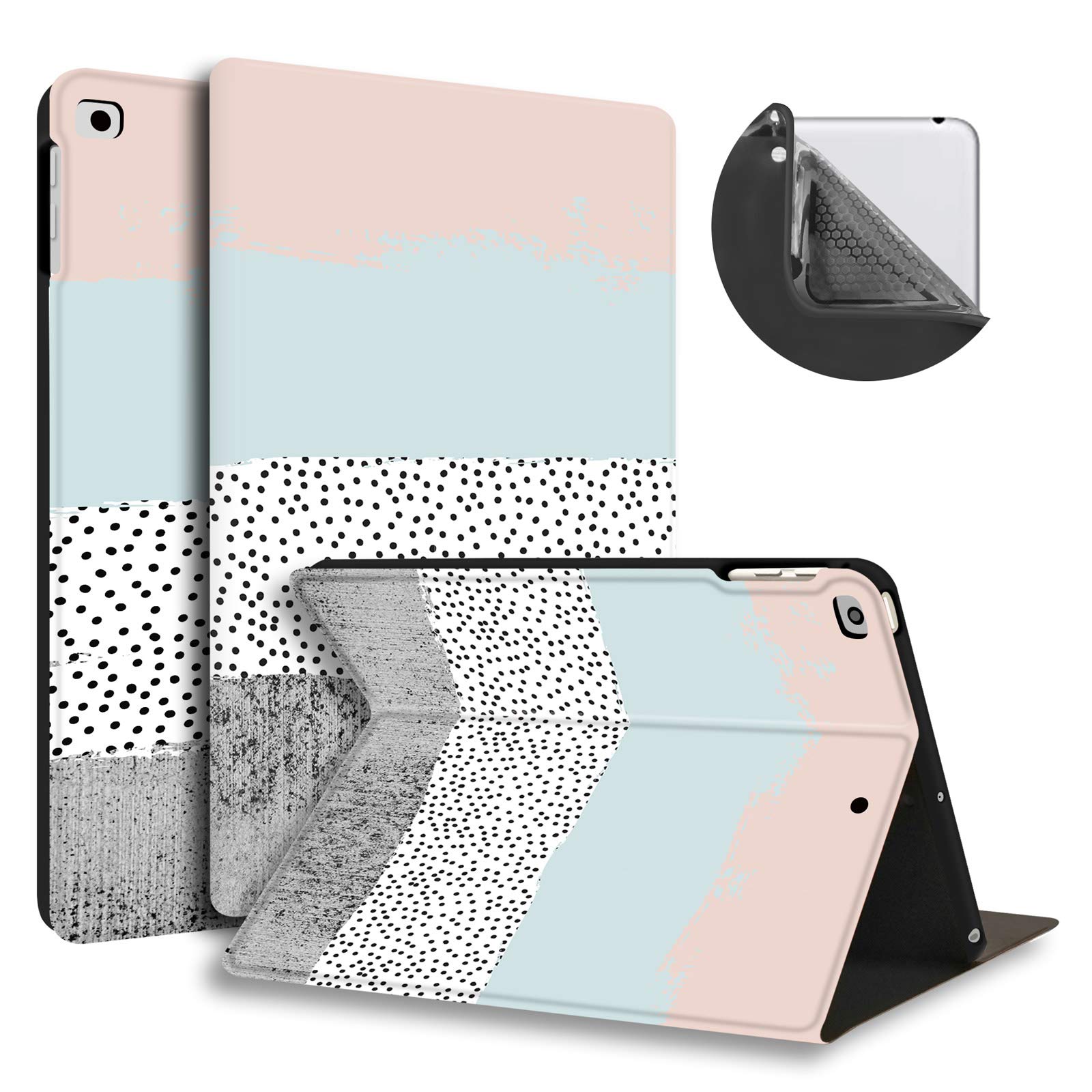 Huasiru Painting Case for iPad 9.7 Case iPad 6th Generation 2018/ iPad 5th Generation 2017/iPad Air Case/iPad Air 2 Case with Pencil Holder, Slim Soft Silicone Smart Protective Cover, Colors