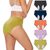 HATSURE Period Underwear for Women Leak Proof Cotton Overnight Menstrual Panties Briefs (Multipack)