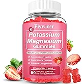 Potassium Magnesium Gummies for Men & Women, Potassium Magnesium Supplement for Leg Cramps, Muscle Health, & Electrolyte Balance, Strawberry Flavor, 60 Gummies