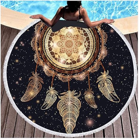 Amazon Co Jp タオル 人気 大判 マイクロファイバー おしゃれ スポーツタオルバスタオル サンドフリー ビーチタオル 大判ビーチタオル 超吸水 Size Diameter 150cm Color 4 ホーム キッチン