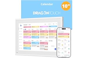 Dragon Touch 10.1" Digital Calendar Chore Chart, 1080P Full HD Interactive Touchscreen, 2026 Smart Family Planner, Electronic