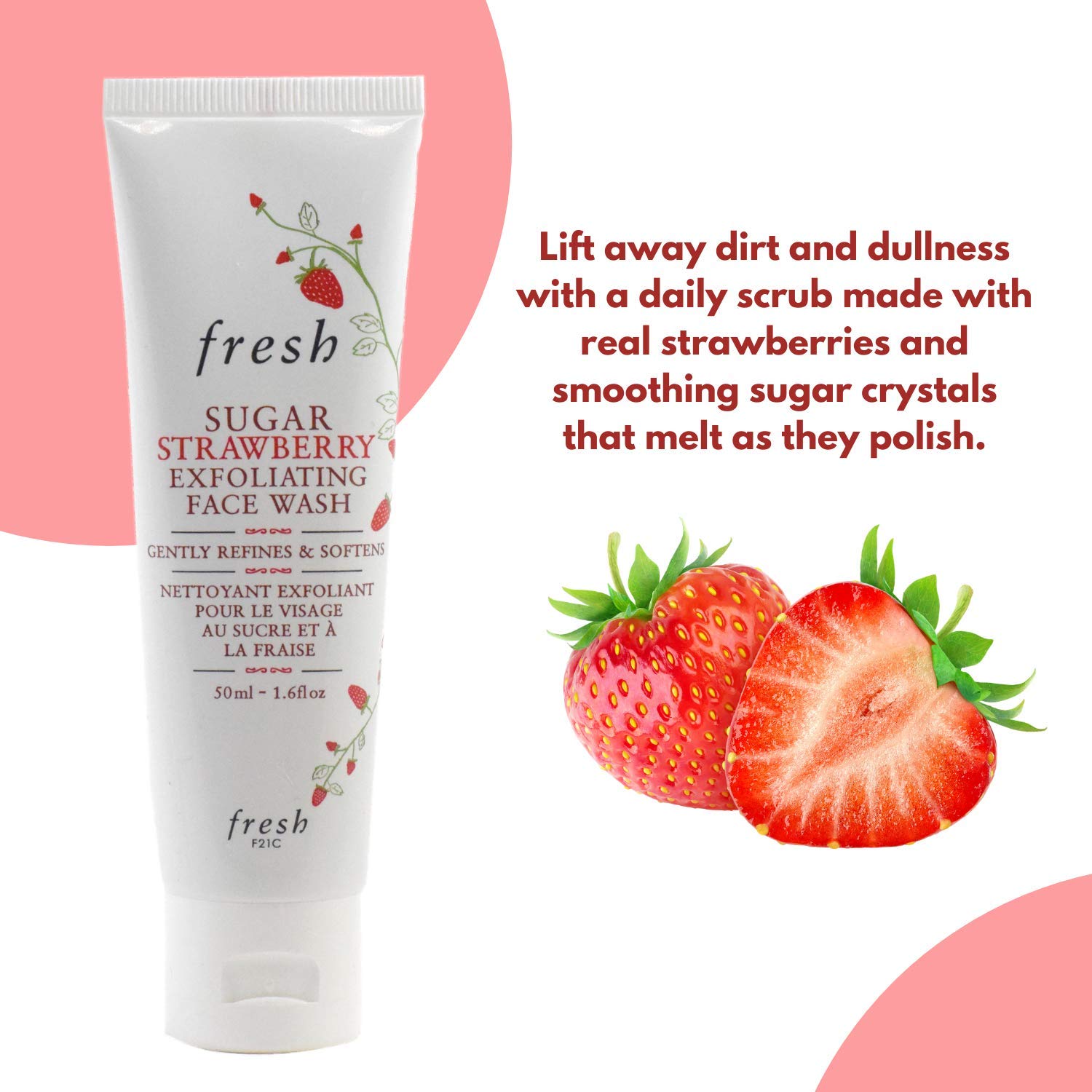 fresh strawberry exfoliating scrub