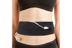 EASETOU Comfortable Peritoneal Dialysis Belt PD Catheter Holder with Slits Waistband Fanny Pack Feeding Tube G-Tube PEG Accessories Safety Secure Patients Nuring Black, Large(36"-50")