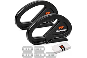 WRAPXPERT Wrapping Paper Cutter 2Pack (7 Blades), Car Vinyl Wrap Cutting Tool Snitty Safety Vinyl Film Cutter with Razor Blade for Window Tint, Car Wrap