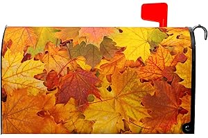 Granbey Fall Maple Leaves Mailbox Cover Magnetic Custom Autumn Decor Colorful Painting Wraps Post Letter Box Decorative for Outside Garden Yard Home Standard Mailbox 18x21 in