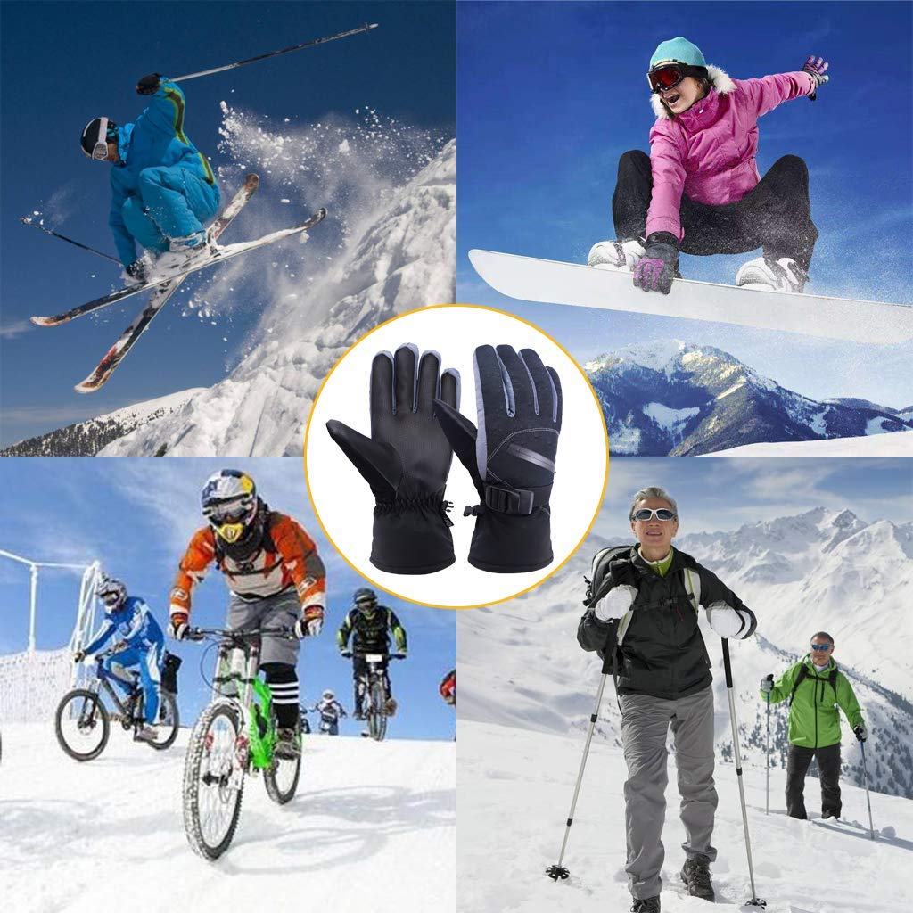 Gants Ski,Gants Hiver Chaud Homme et Femmes,-20℃ Isolation à Froid,Étanches Anti-dérapant et Coupe-Vent,Gants Sports d\'hiver en Plein Air pour Ski,Snowboard,Moto,Cyclisme