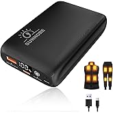 SUNNOBE 7.4V 16000mah Heated Vest Battery Pack Compatible with DC 3.5/3.8/4mm, 3 Output with LED Display for Heated Vest & Jacket (Suit for 7.4v and 5V Heated Clothing)