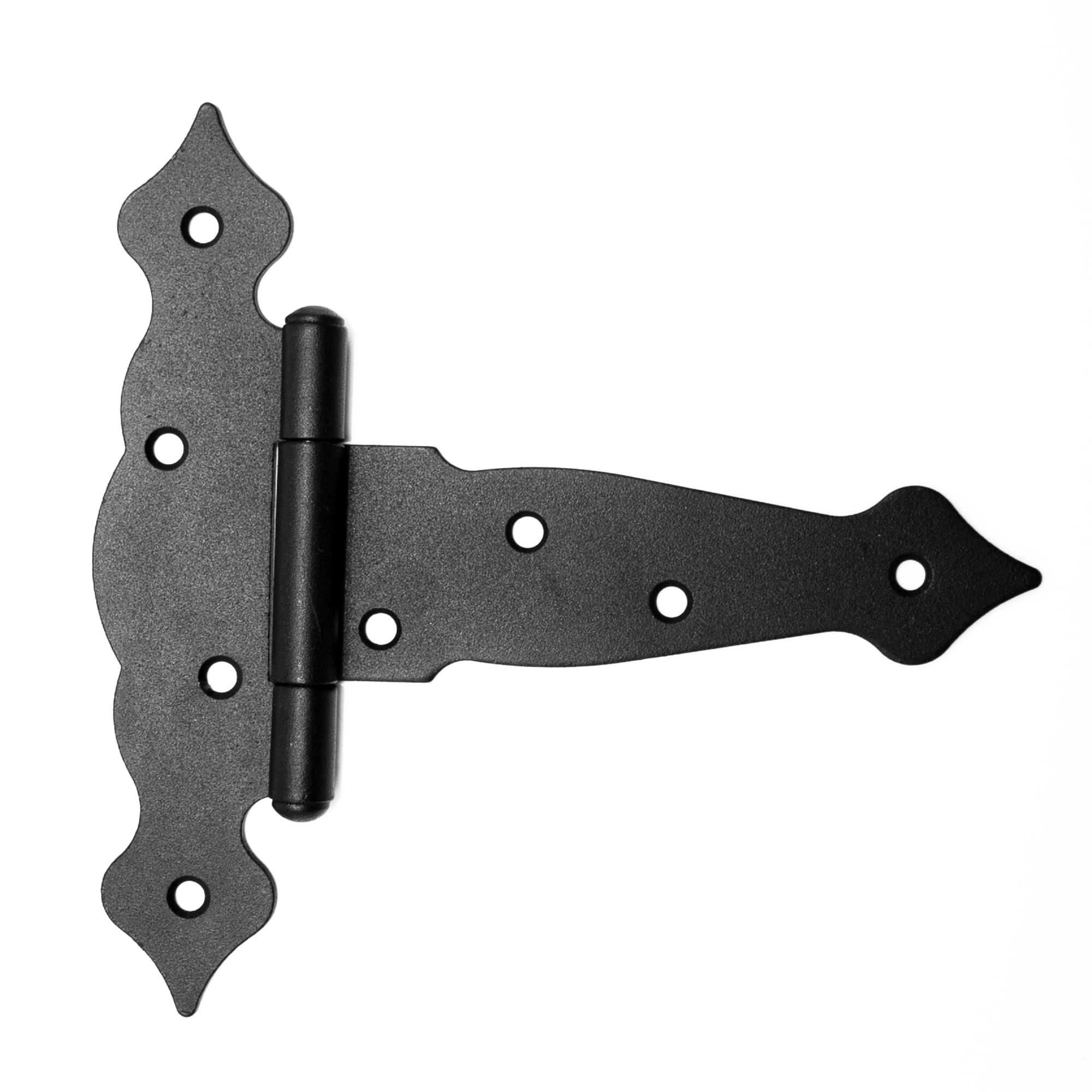 DOJA Barcelona | Forging Hinges | 4 Hinges Decoration | Black Zinc | T-Hinge 200x50x190x2.5mm | Wooden Door Hinges, Garden Fences, Pool Fences, Exterior Door Lock...