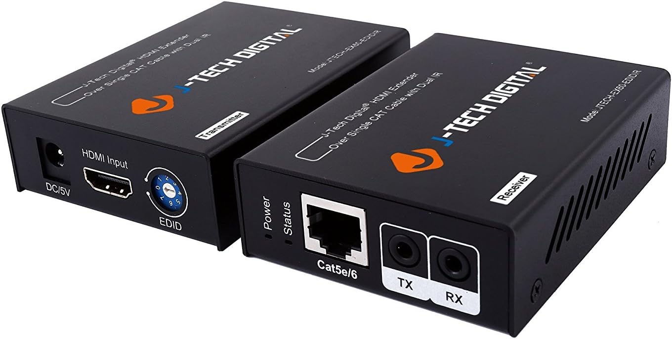 J-Tech Digital HDMI Extender By Single Cat 5E/6 Full Hd 1080P With Deep Color, EDID Copy, Dolby Digital/DTS: Home Audio & Theater