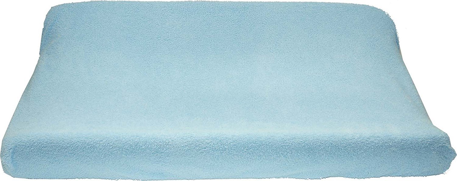 Ti TIN Changing Table Mat Cover Made of Terry Towelling Fabric, 80 x 50 cm, Soft and Absorbent Changing Mat Cover, Cover Made of Adaptive Elastic Fabric, 100% Microfibre, Colour: Light Blue