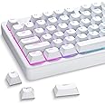 GMKWTL XVX Shine Through Keycaps, White Semi Translucent Keycap Set, Double Shot PBT Keyboard Keycaps Compatible with Cherry Gateron MX Switches Mechanical Keyboard
