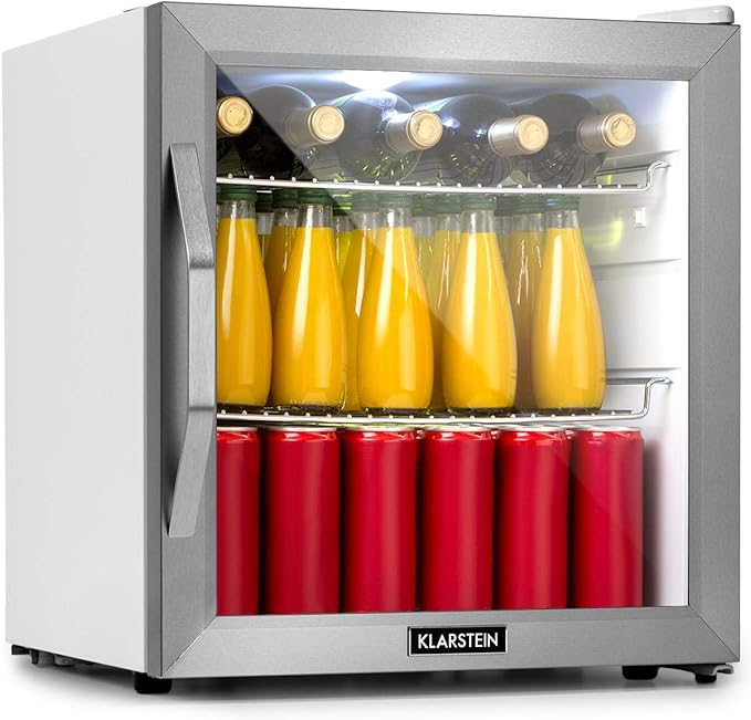 Klarstein Beersafe L Crystal White Refrigerator w/Glass Door Mini
