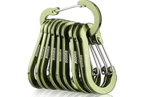 Booms Fishing CC5 Multi-Use Carabiner Clips, 10 Pack 2.7" Small Caribeener Clips, Mini Keychain Aluminum Caribeaner Clip