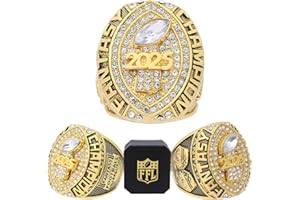 2025 Fantasy Football Championship Ring | Heavy FFL Champion Trophy Ring | Gold Silver Tone Plated Award Trophy for Fantasy F