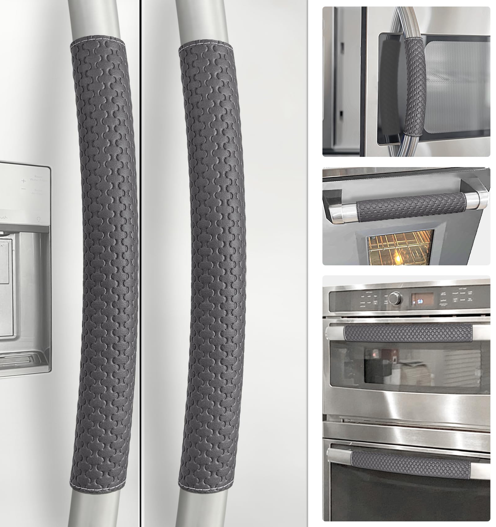 Photo 1 of Refrigerator Door Handle Covers, 6 PCS, Performance Appliance Handle Covers, Non-Slip Fridge Door Handle Covers, Keep Your Kitchen Clean, Microwave Oven Dishwasher door Handle Protectors(Carbon Black)