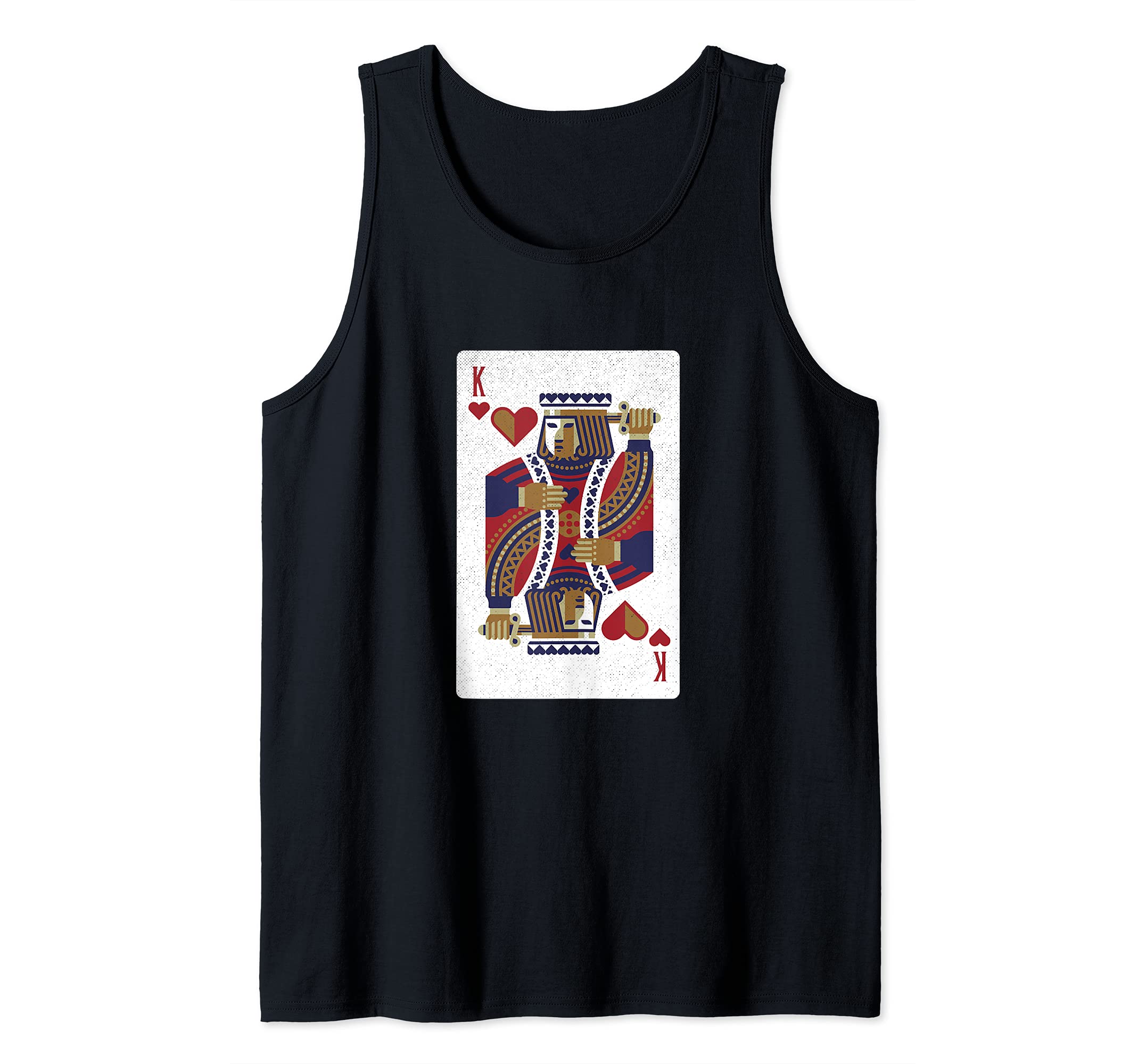 Mens Funny Poker Playing King Of Hearts Card Design Poker Player Tank Top
