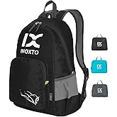INOXTO 20L Lightweight Hiking Backpack Small Foldable Hiking Daypack for Outdoor Hiking Travel Camping (Black)