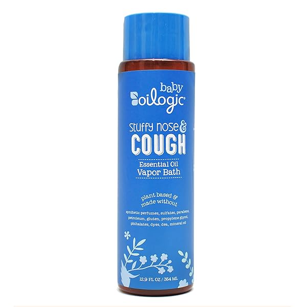 OILOGIC STUFFY NOSE AND COUGH VAPOR BATH RELIEF FOR BABIES & TODDLERS, ESSENTIAL OIL BREATHE BLEND – NATURALLY SOOTHES WITH 100% PURE LAVANDIN, ORANGE, EUCALYPTUS OIL & MORE – 12.9 FL OZ