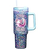 Spoontiques Axolotl 40oz Acrylic Travel Mug - Double Wall Acrylic with Sliding Lock Travel Lid and Straw - 11" Tall