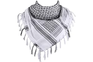 FFNIU Cotton Scarf Military Shemagh Arab Tactical Desert Keffiyeh Thickened Head Neck Scarf Wrap for Women and Men 43"x43"