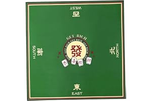 Mahjong Mat, 32x32 Inch Mahjong Table Mat, Non Slip Noise Reduction Table Cover, Roll-up Game for, Poker, Card, Board & Tile 