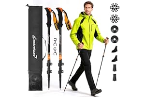 Clostnature Trekking Poles for Hiking – Collapsible Lightweight Hiking Poles, 2 Pack Aluminum Walking Sticks for Women, Men, Seniors, Retractable Nordic Trekking Sticks for Climbing, Backpacking