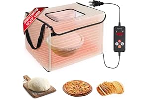 Foandbevi Folding Bread Proofing Box, Dough Proofer with 41-131℉ Temperature & 99H Timer Controller, Bread Proofer Three Side